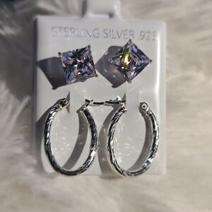Sterling Silver 925 2 pairs of earrings